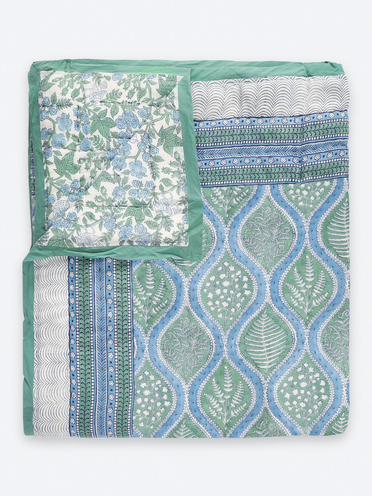Woodland Ferns ~ Jaipuri Razai Quilt