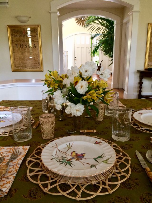 Gardens of Versailles ~ Yellow Grey Floral White Dinner Napkins