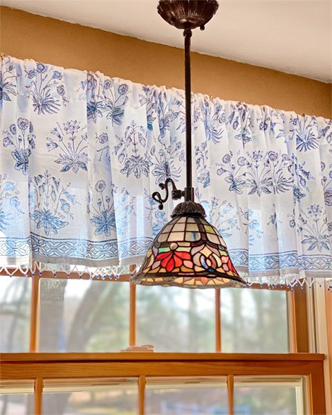 blue and white sheer valances for kitchen curtains